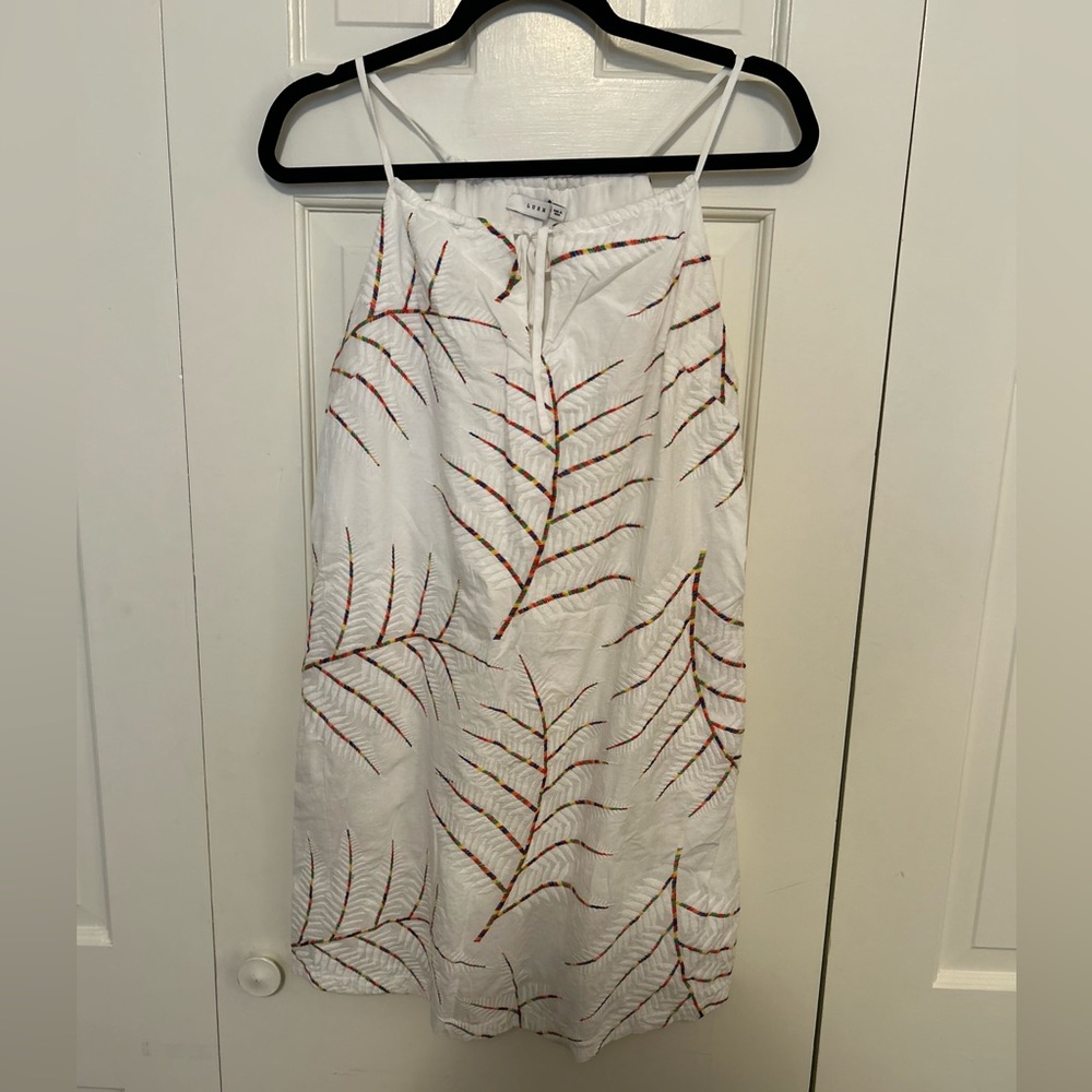 Lush embroidered cotton shift dress